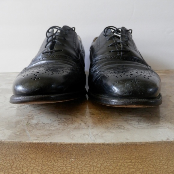 Vintage French Shriner Men\'s Black Wingtip Oxfords main image 6